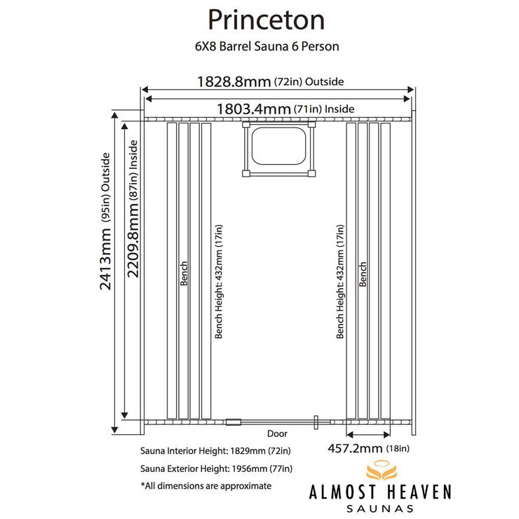 Almost Heaven Yukon 6 Person Barrel Steam Sauna Costco UK