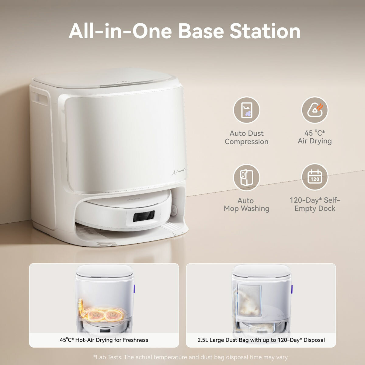 Lifestyle image of Narwal X10 Robot Vacuum Cleaner with all in one base station