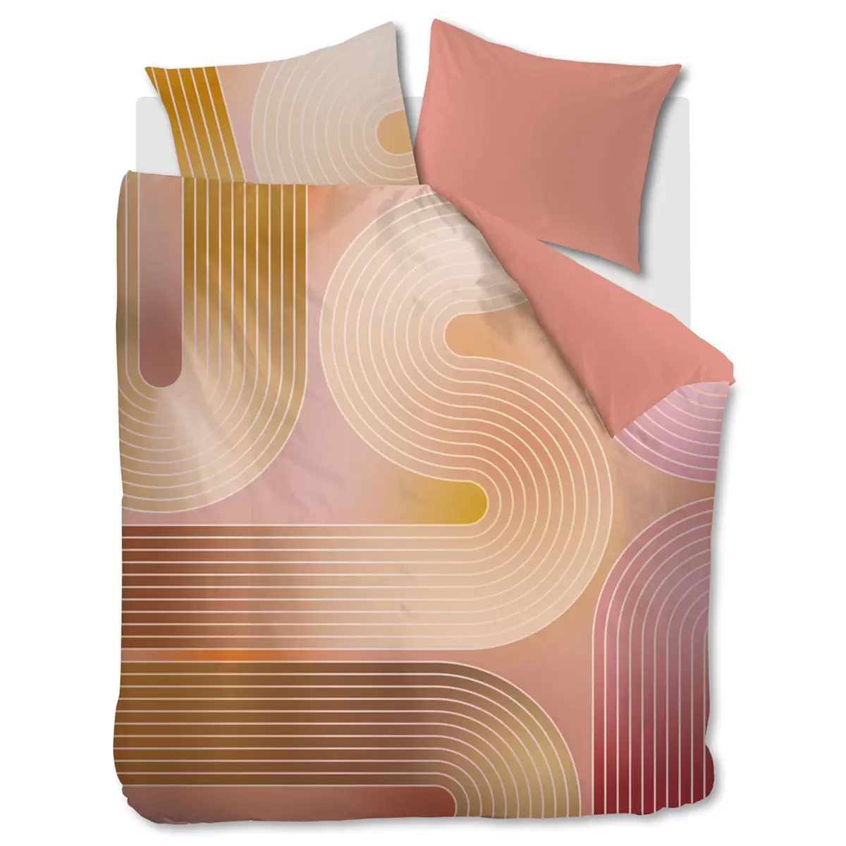 Ensemble de couette corail courbes design hollandais Bedding House en 3 tailles - Photo 6/16