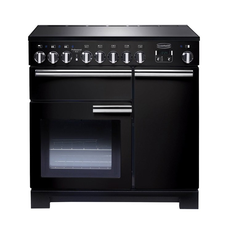 RangeMaster PDL90EIGB/C Induction Range Cooker, A Rated in Black
