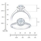 1.00ctw Round Brilliant Cut Diamond Halo Ring,14ct White Gold