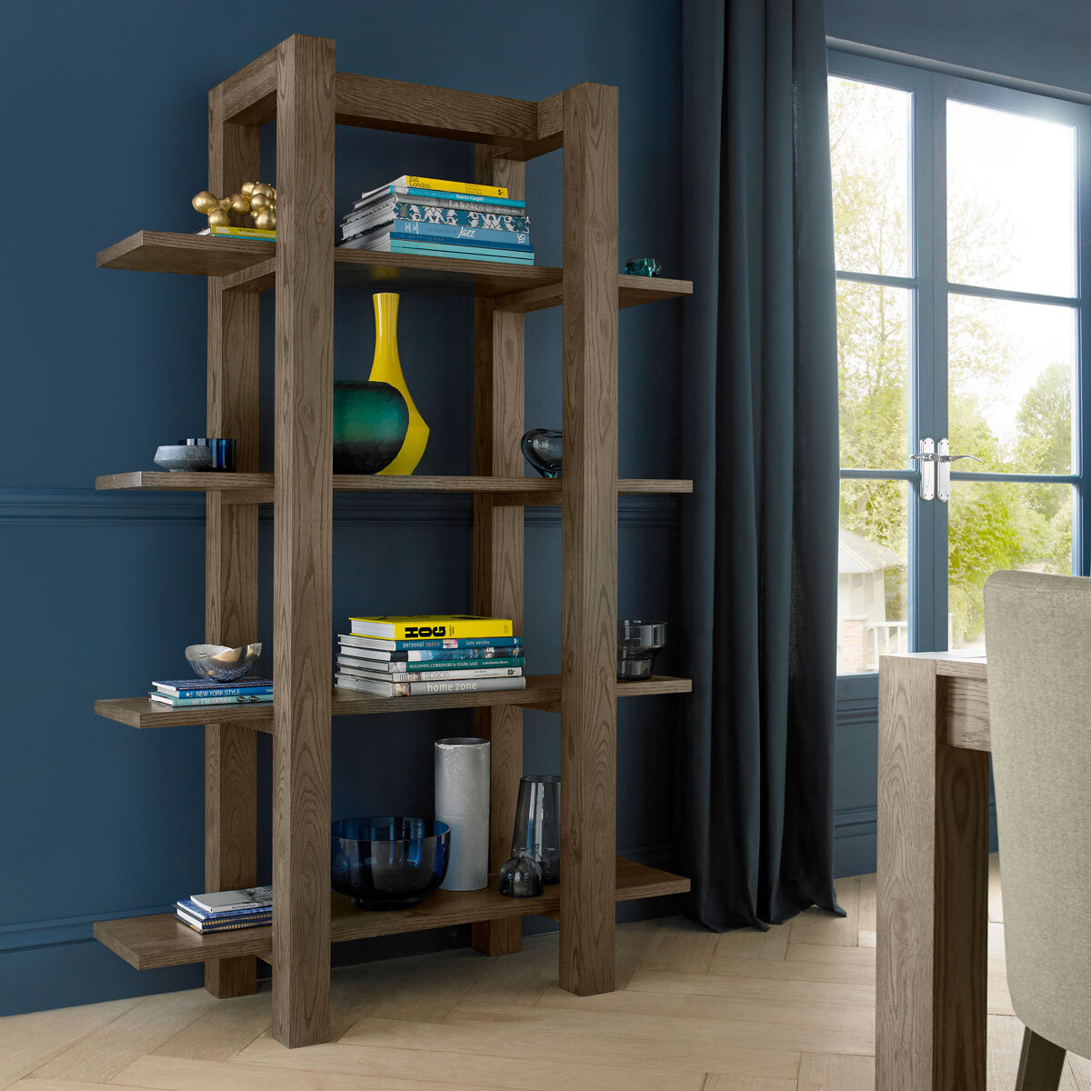 Bentley Designs Milan Dark Oak Open Display Bookcase Costco UK