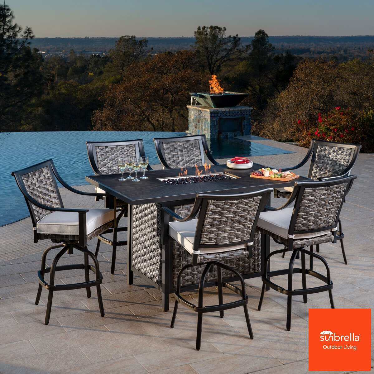 Foremost Vigo 7 Piece High Dining Fire Set 