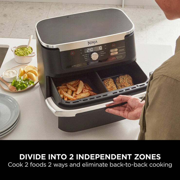 Ninja Foodi FlexDrawer Dual Air Fryer Dividing into 2 Independent Zones
