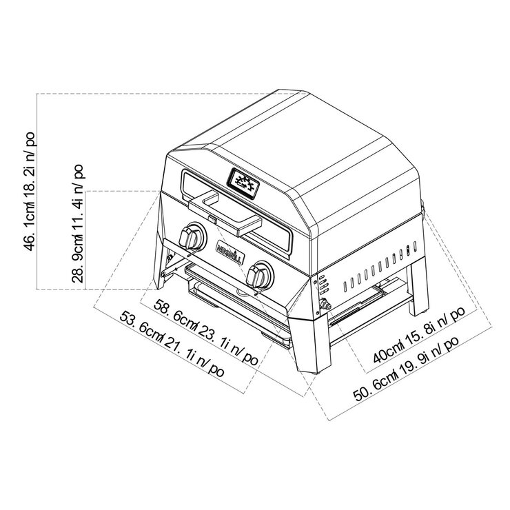 Nexgrill Fortress 2 Burner 4-in-1 BBQ Grill & Pizza Oven + Griddle + Grill Plate + Cover