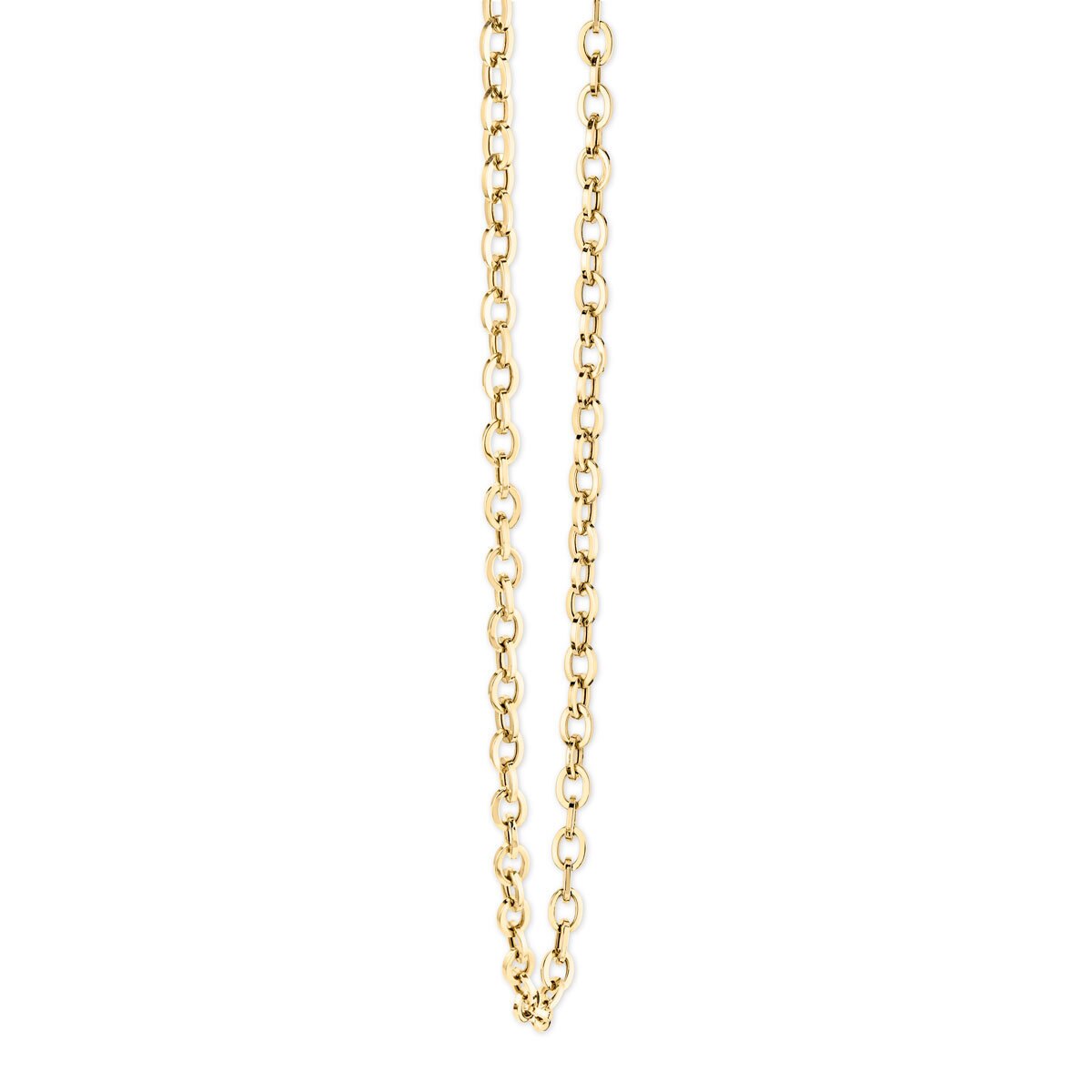 14ct Yellow Gold Oval Paperclip Chain Necklace