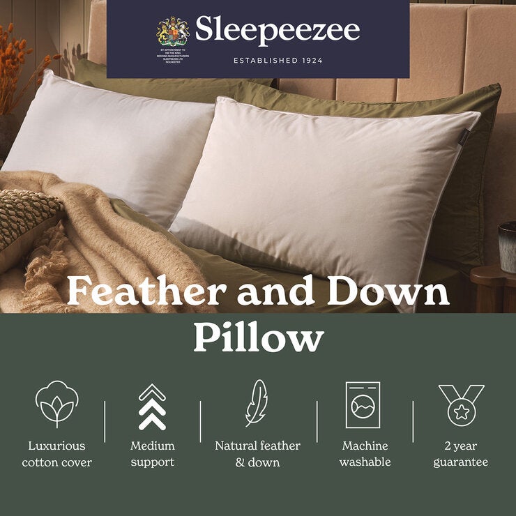 Sleepeezee Natural Comfort Feather & Down Pillow, 48 x 74 cm Sleepeezee Natural Comfort Feather & Down Pillow, 48 x 74 cm