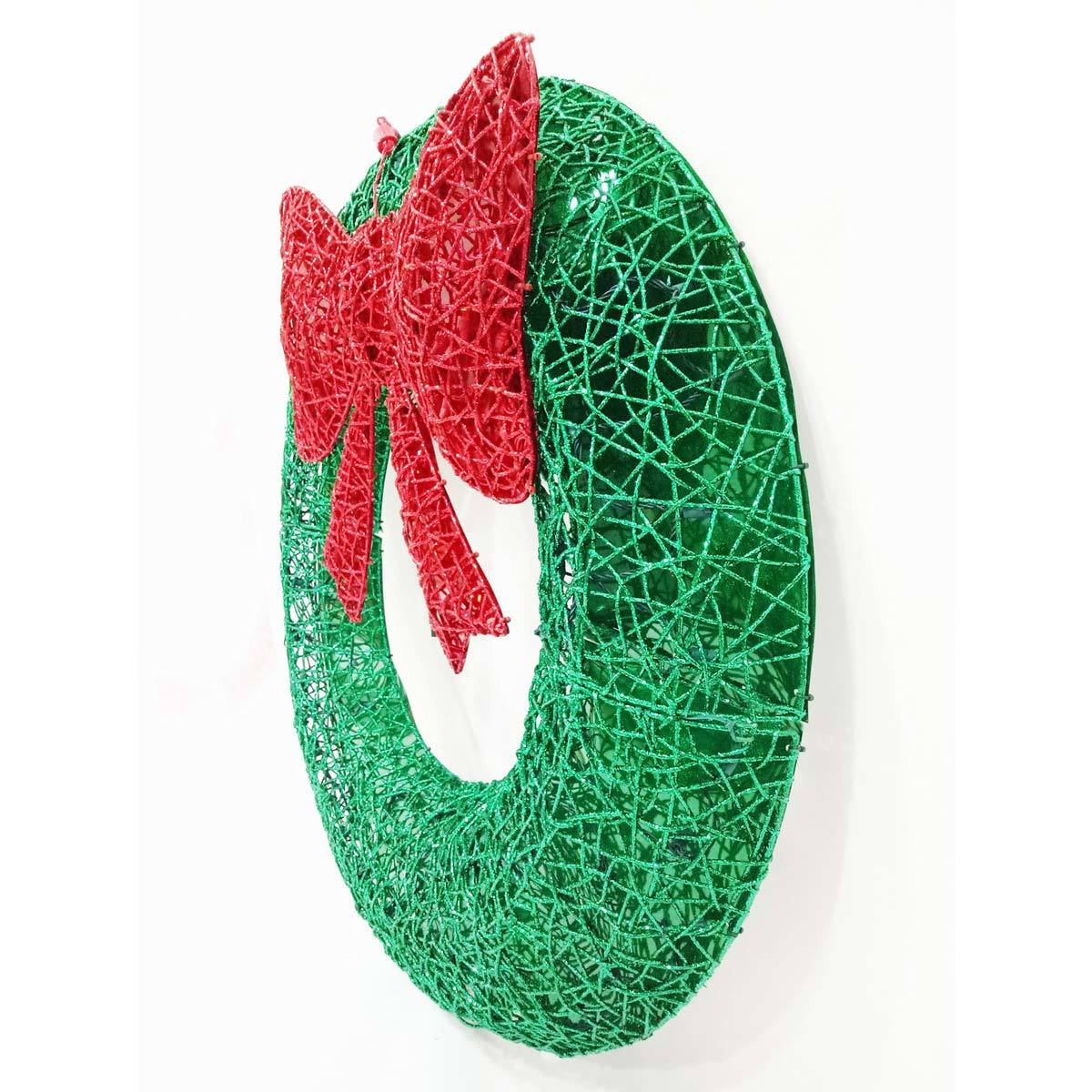 3ft 91cm Glittering Christmas Wreath With 150 LED Lights