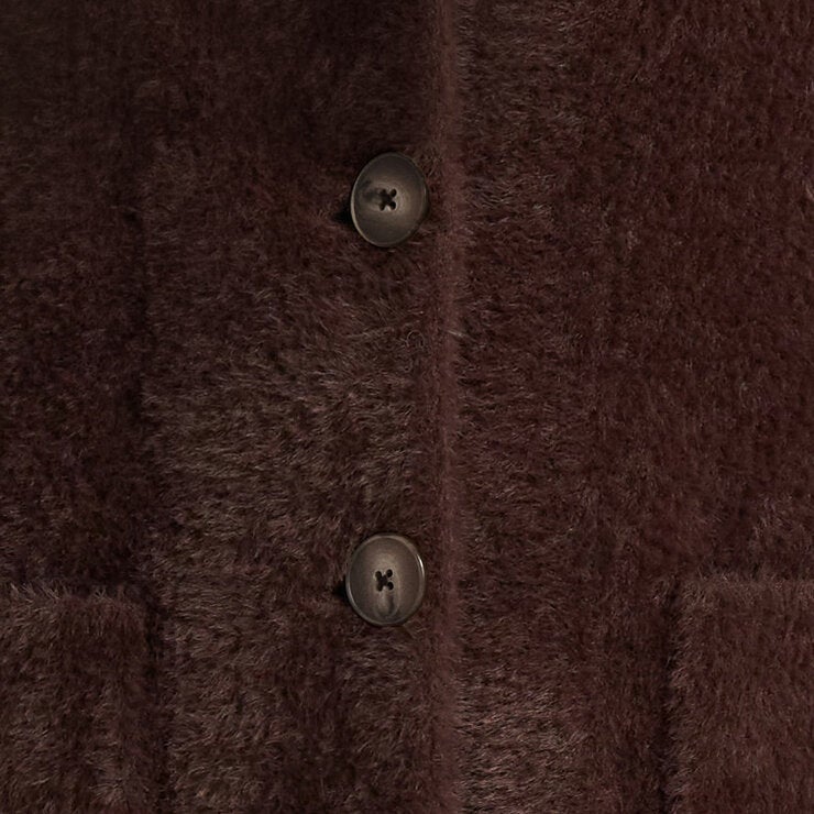 Matty M Women's Plush Coatigan in Dark Brown Matty M Women's Plush Coatigan in Dark Brown
