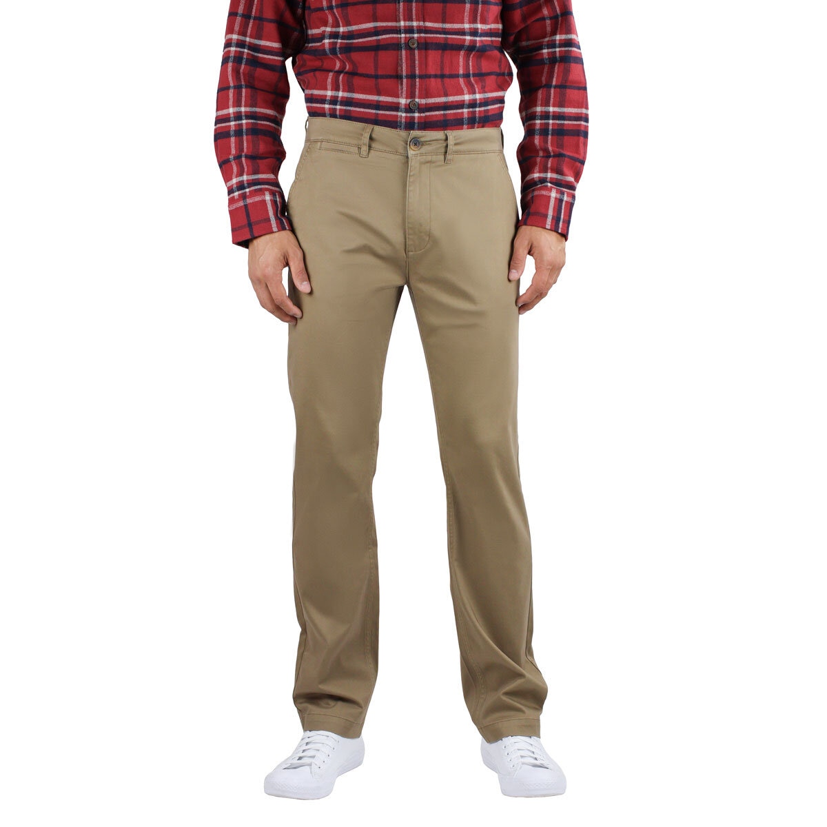 Jachs Mens Stretch Chino in Khaki, W38 L30