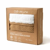 Clair De Lune Organic Cotton Sherpa Fleece Travel Blanket in 2 Colours, 70 x 100 cm