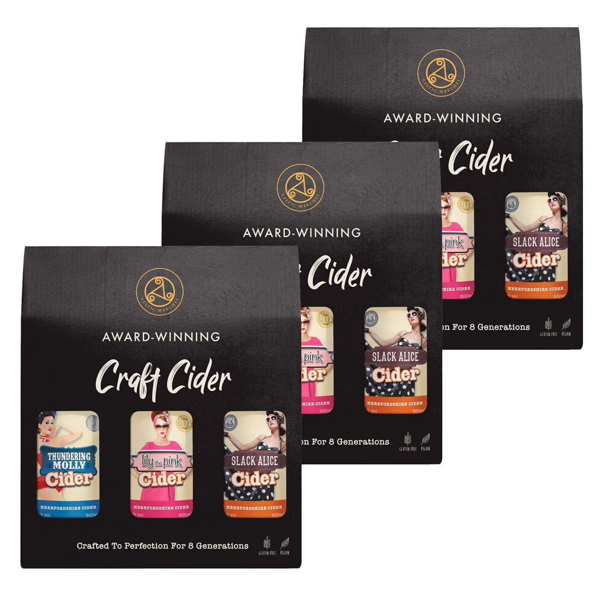 Celtic Marches Apple Cider 3 x 500ml x 3 Gift Packs