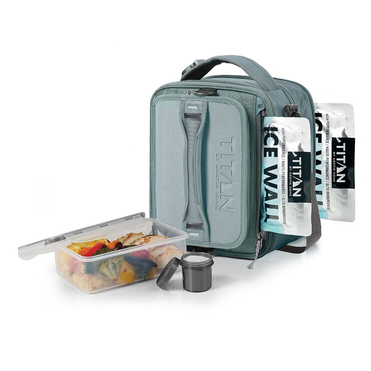 Titan Expandable Lunchbox with Ice Walls in Grey