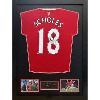 Paul Scholes Signed Framed Manchester United Shirt 