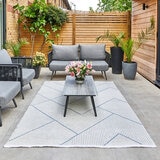 Concept Looms Jazz Blue Geo Indoor Oudoor Rug, in 2 Sizes