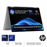 HP Omnibook X Flip, Copilot+ PC, Intel Core Ultra 5, 16GB RAM, 512GB SSD, 14 Inch Convertible 2 in 1 Laptop, 14-fm0005na