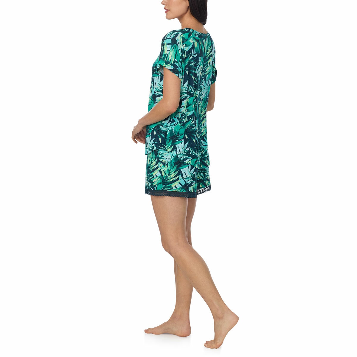 Carole Hochman 3 Piece Pyjama Set In Tropical Green