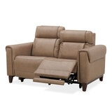 Aiden & Ivy Spencer Brown Leather Power Reclining 2 Seater Sofa