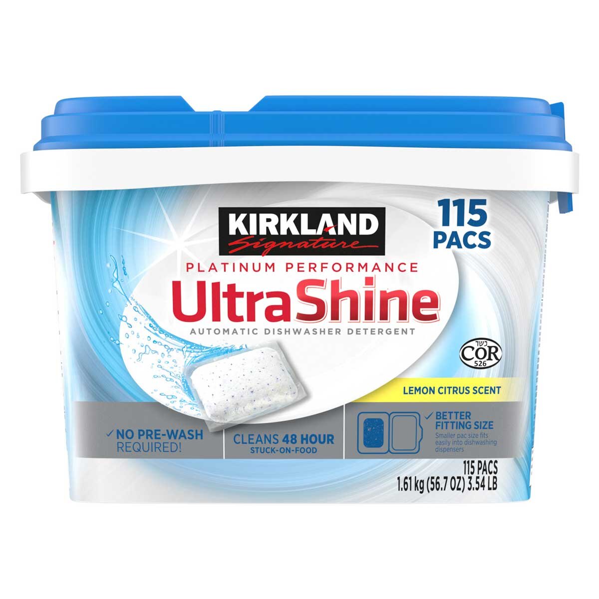 Kirkland Signature Ultra Shine Dishwasher Pacs, 115 Count