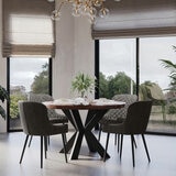 Hoxton Round Table With 4 Grey Chairs - Lifestyle