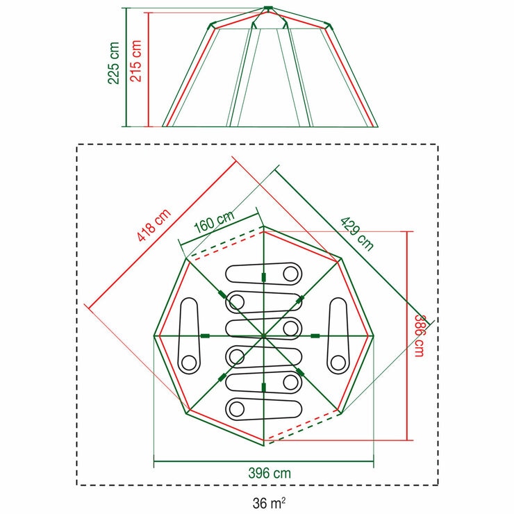 Coleman Octagon Blue Tent, 8 Person