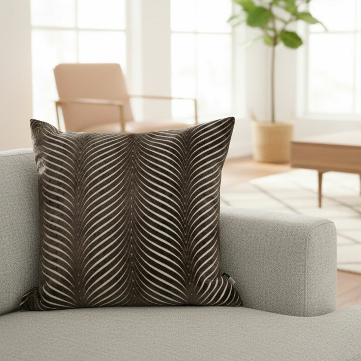 Malini Rada Velvet Feather Fill Cushion in 4 Colours, 56 x 56 cm