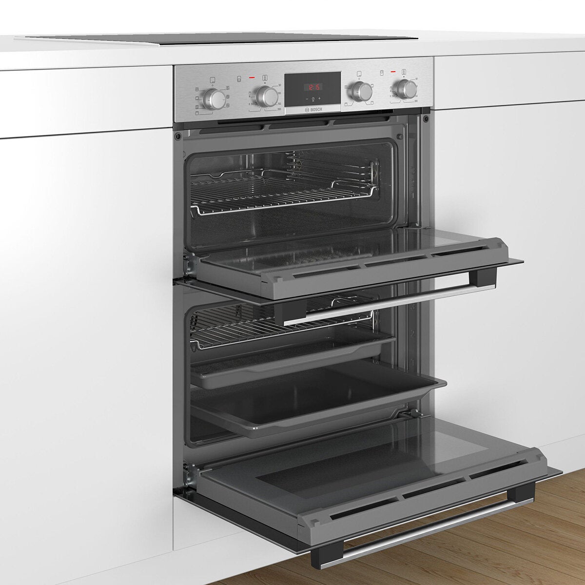 Bosch Series 4 NBS533BS0B Double Oven, A Rated in Stainless Steel