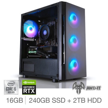 AWD-IT Hero 6,  Intel Core i5, 16GB RAM, 240GB SSD, 2TB HDD, NVIDIA GeForce RTX 3060, Gaming Desktop PC