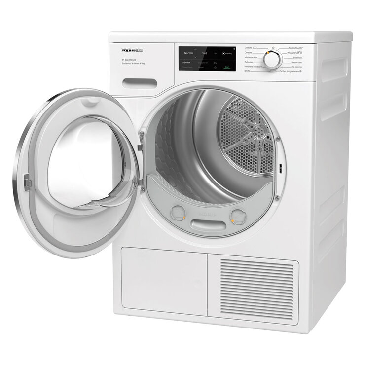 Miele TEL785 WP 9kg Heat Pump Tumble Dryer, A+++ Rated With EcoSpeed in Lotus White