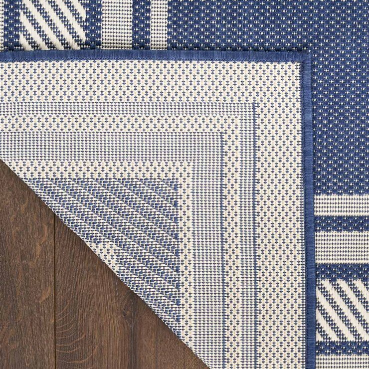 Nourison Horizon Border Navy Indoor Outdoor Rug, in 2 Sizes
