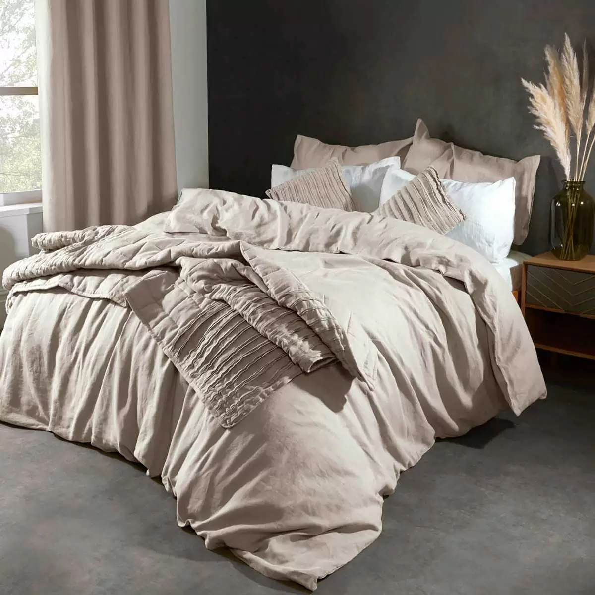 Juego de funda nórdica y funda de almohada 100 % lino lavado Lazy Linen en 3 colores - Imagen 10 de 12