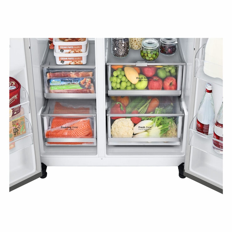LG GSVV80PYLL Side by Side Fridge Freezer with InstaView in Stainless Steel