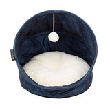 Scruff Kensington Cat Bed, 44cm/17" in Navy