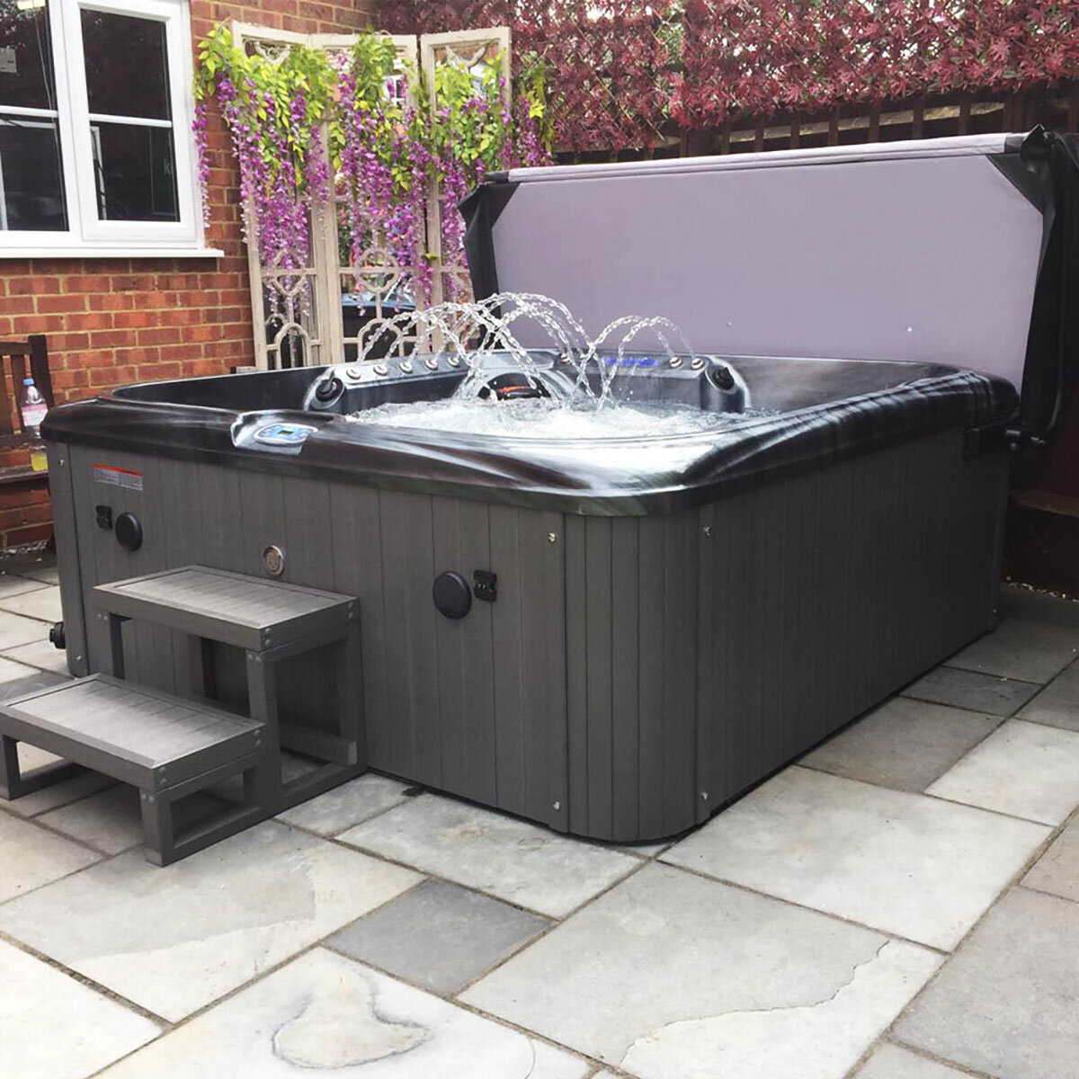 Blue Whale Spa San Julien 89-Jet 5 Person Hot Tub in Black - Delivered and Installed
