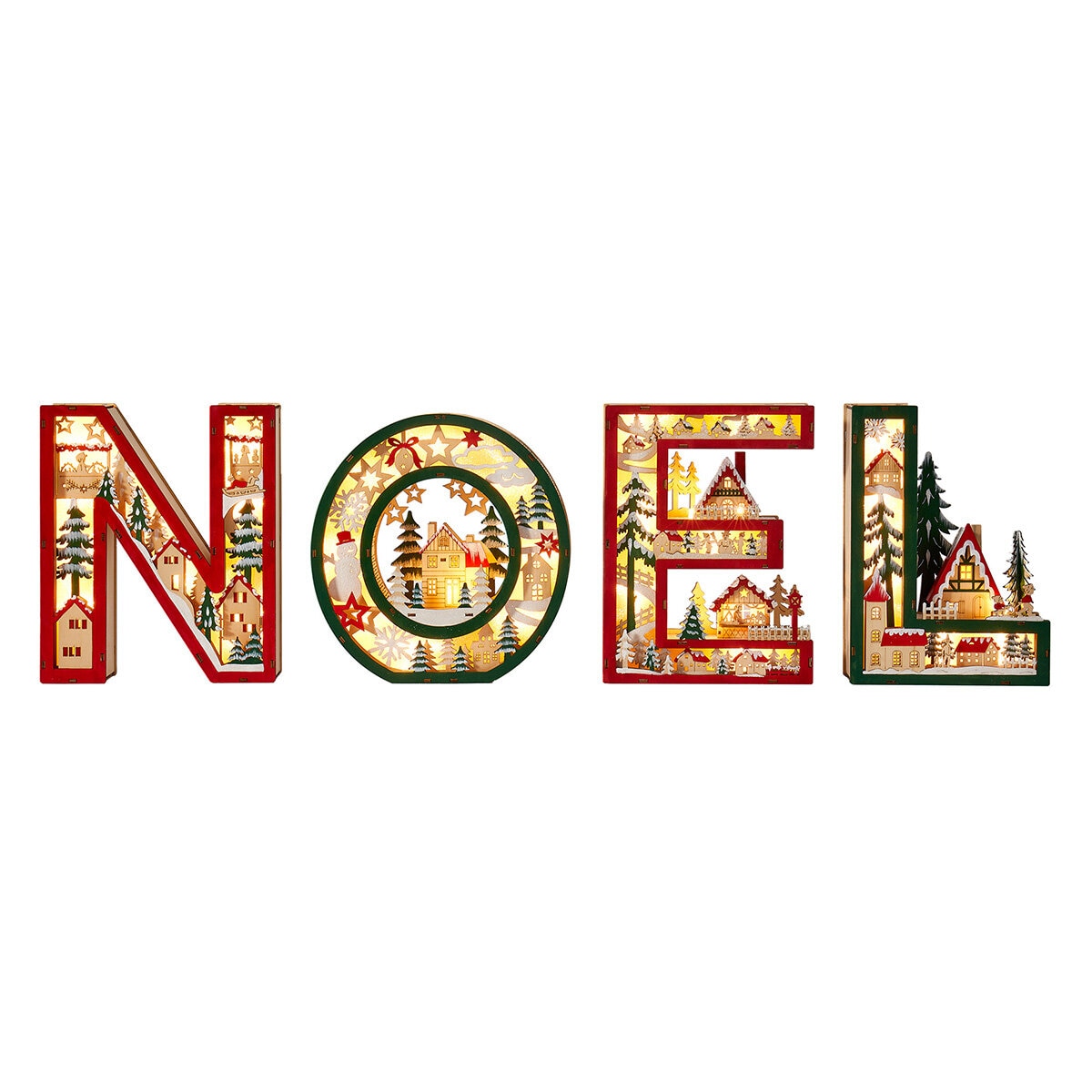 NOEL Light Up Wooden letters- Set Of 4