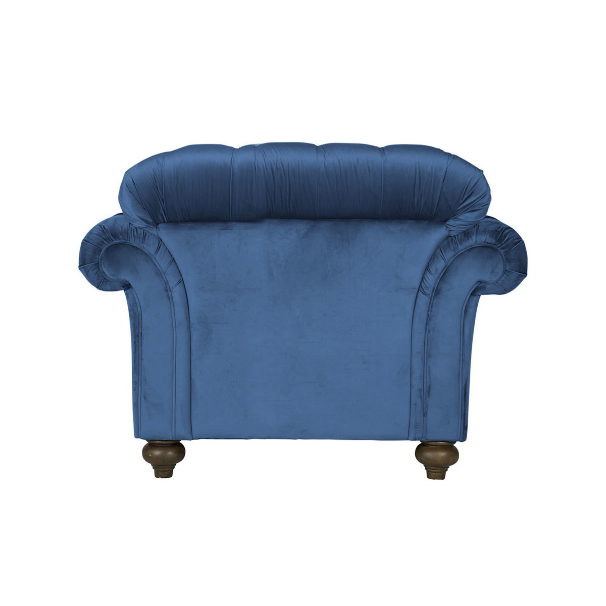 Bordeaux Button Back Blue Velvet Armchair