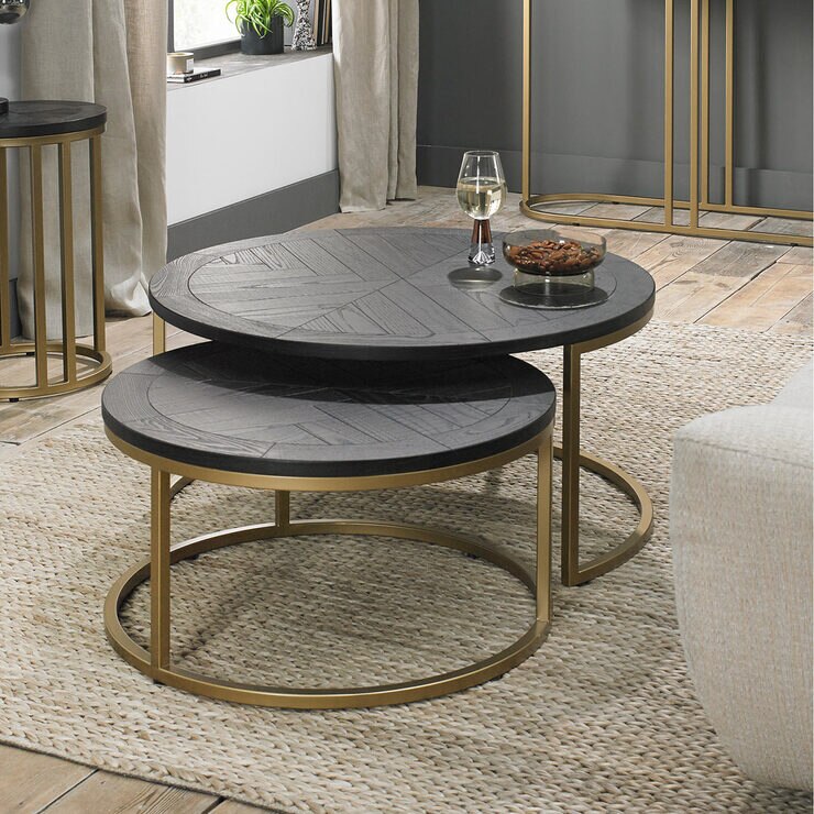 Bentley Designs Rio Peppercorn Ash Nest of Coffee Tables Costco UK