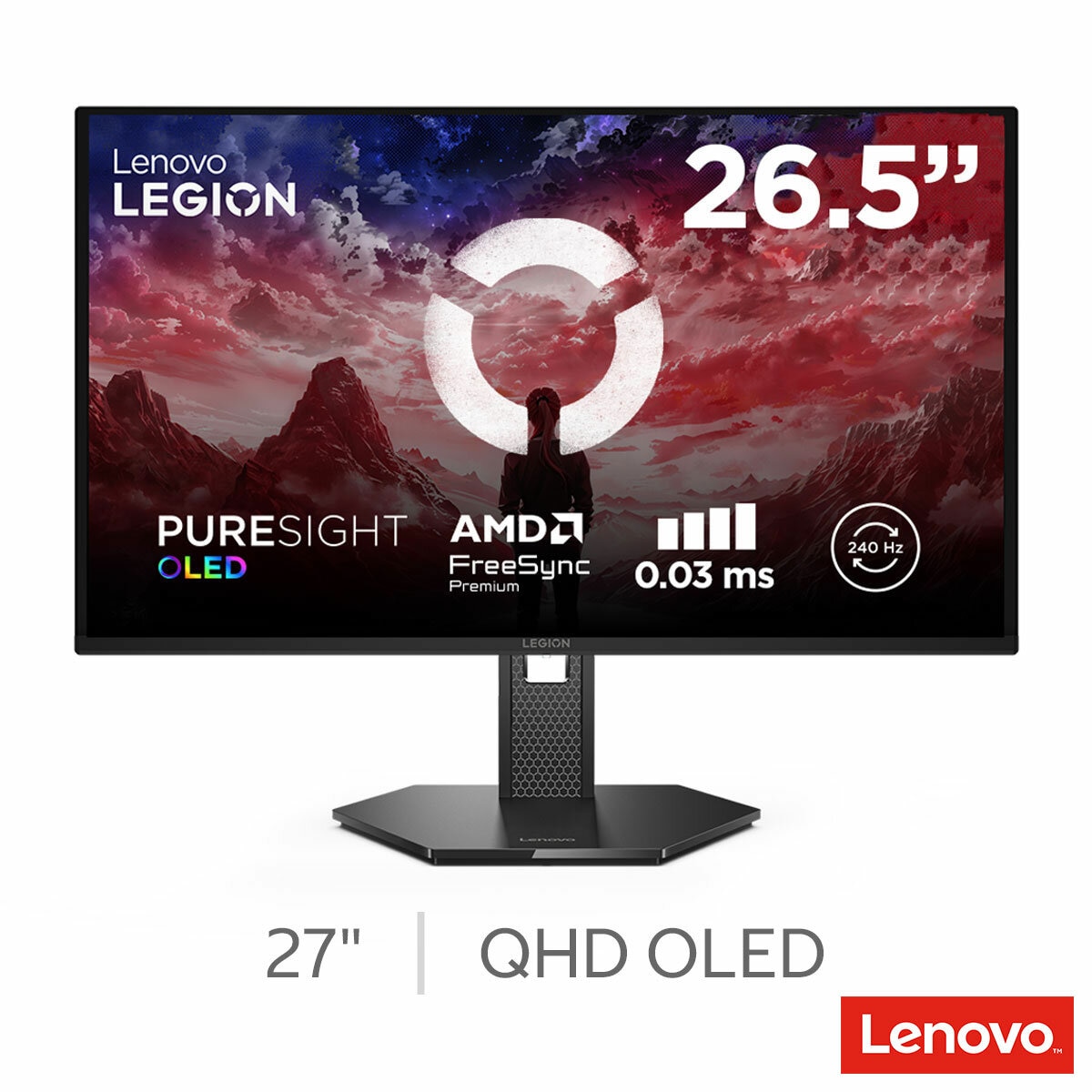 Lenovo Legion 27" QHD OLED Gaming Monitor, 67E1GAC1UK Lenovo Legion 27" QHD OLED Gaming Monitor, 67E1GAC1UK