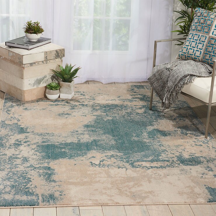 Maxell Ivory & Teal Rug in 2 Sizes Costco UK