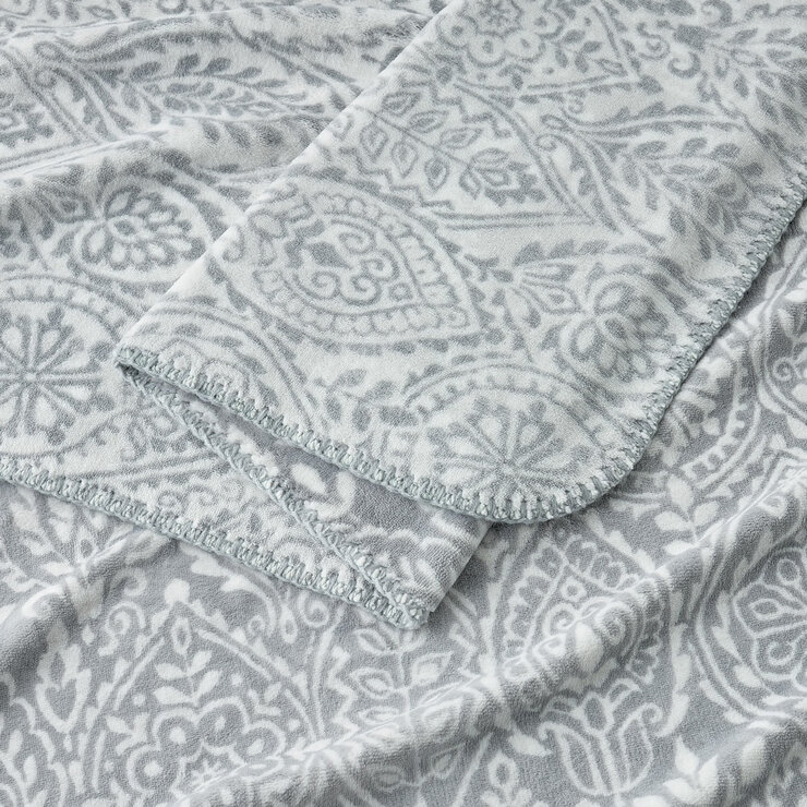 Casual Living Reversible Grey Plush Throw, 127 x 177 cm