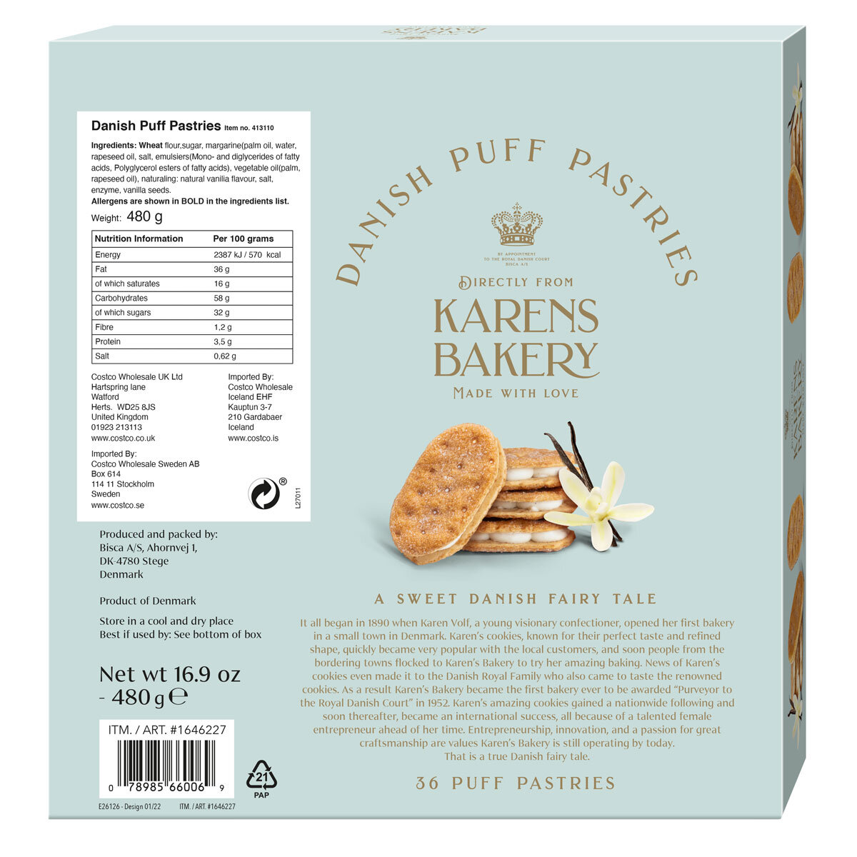 Karens Bakery Danish Puff Pastries, 480g