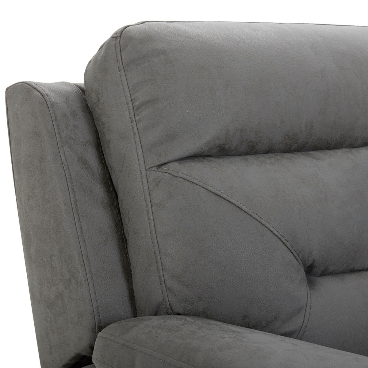 Close up detail image of Kuka Grey Fabric Reclining 3 Seater Sofa