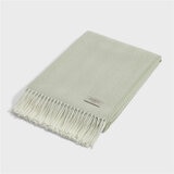 Osprey London Green Herringbone Fringed Throw, 140 x 190 cm