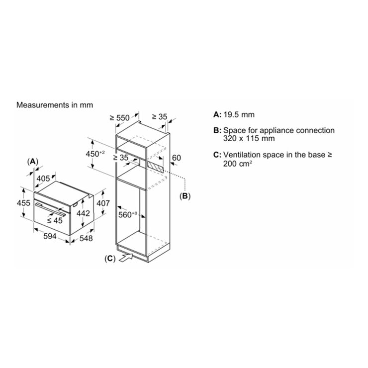Bosch Series 8 CMG7241B1B, Compact Oven with Microwave Function in Black