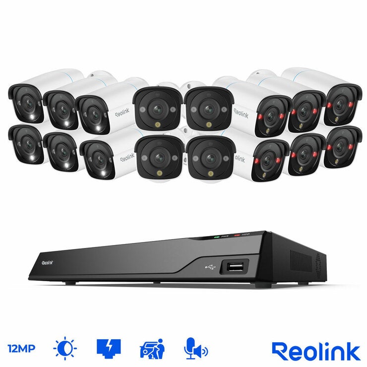 Reolink 12MP (4K+) UHD NVR PoE 16 x Channel / 16 x Bullet Camera Kit with 4TB HDD Reolink 12MP (4K+) UHD NVR PoE 16 x Channel / 16 x Bullet Camera Kit with 4TB HDD