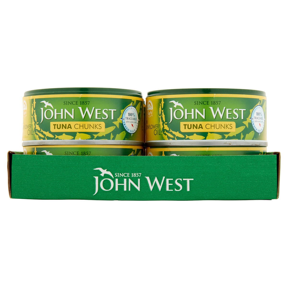 Tins of Tuna in cardboard Tray