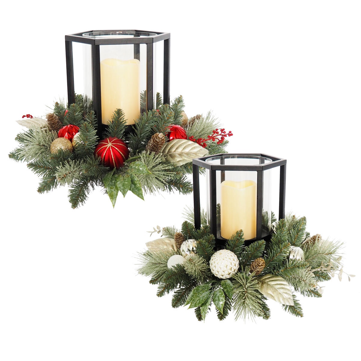 Holiday Pine Centrepiece with LED Candle Costco UK