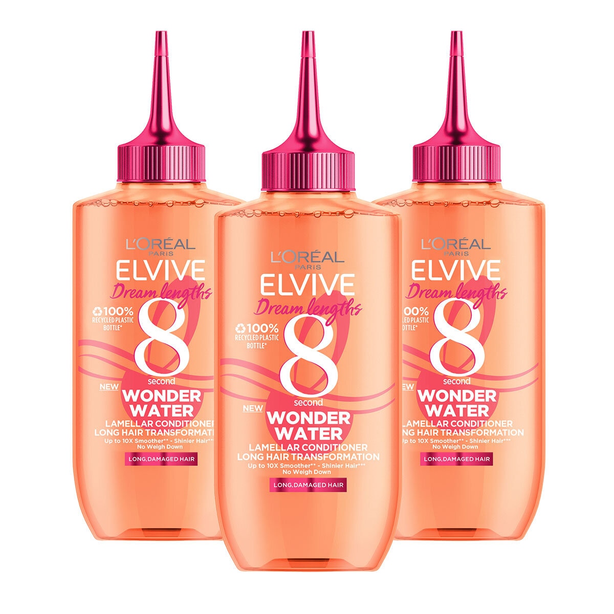 L'Oreal Elvive Wonder Water Liquid Conditioner, 3 x 200ml