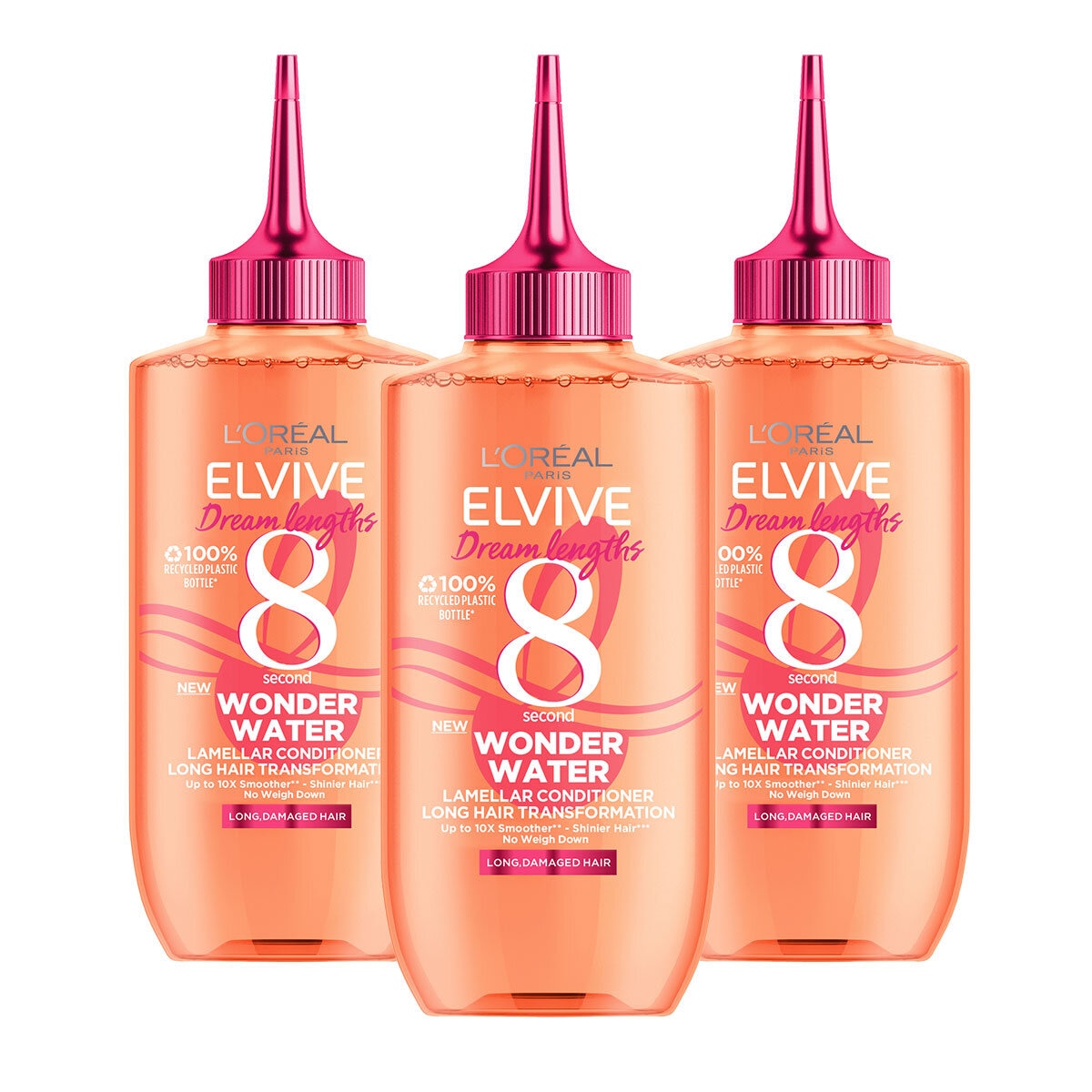 L'Oreal Elvive Wonder Water Liquid Conditioner, 3 x 200ml