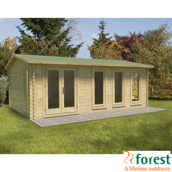 Forest Garden Haresfield 58mm Log Cabin 19ft 8" x 131ft 1" (6 x 4m) 